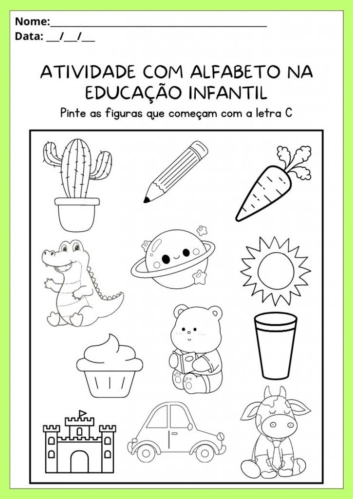 Atividades Alfabeto na Educação Infantil