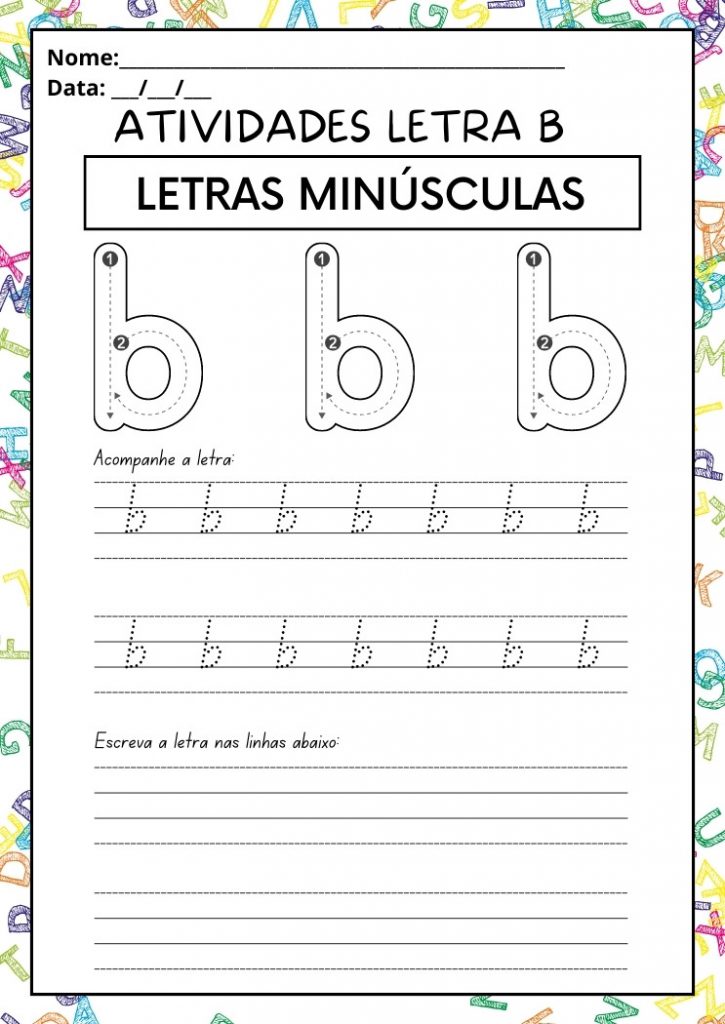 Atividades com a Letra B Maiúscula e Minúscula para Imprimir