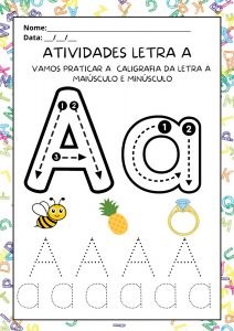 Atividades com a Letra A Maiúscula e Minúscula para Imprimir