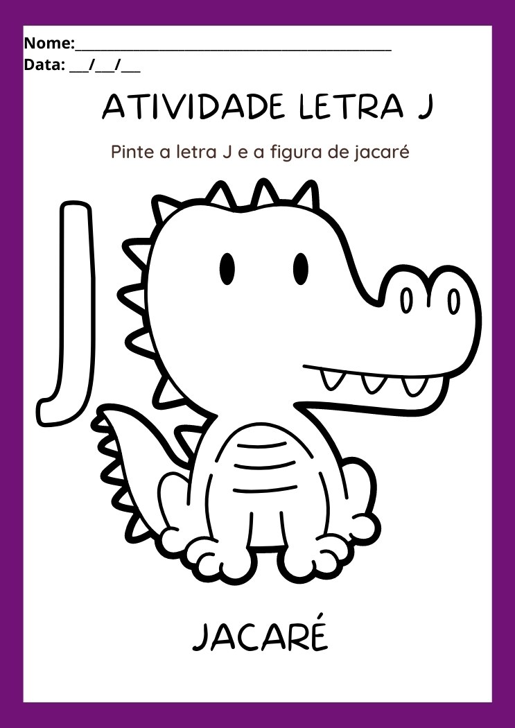 Atividades com a Letra J Maiúscula e Minúscula para Imprimir