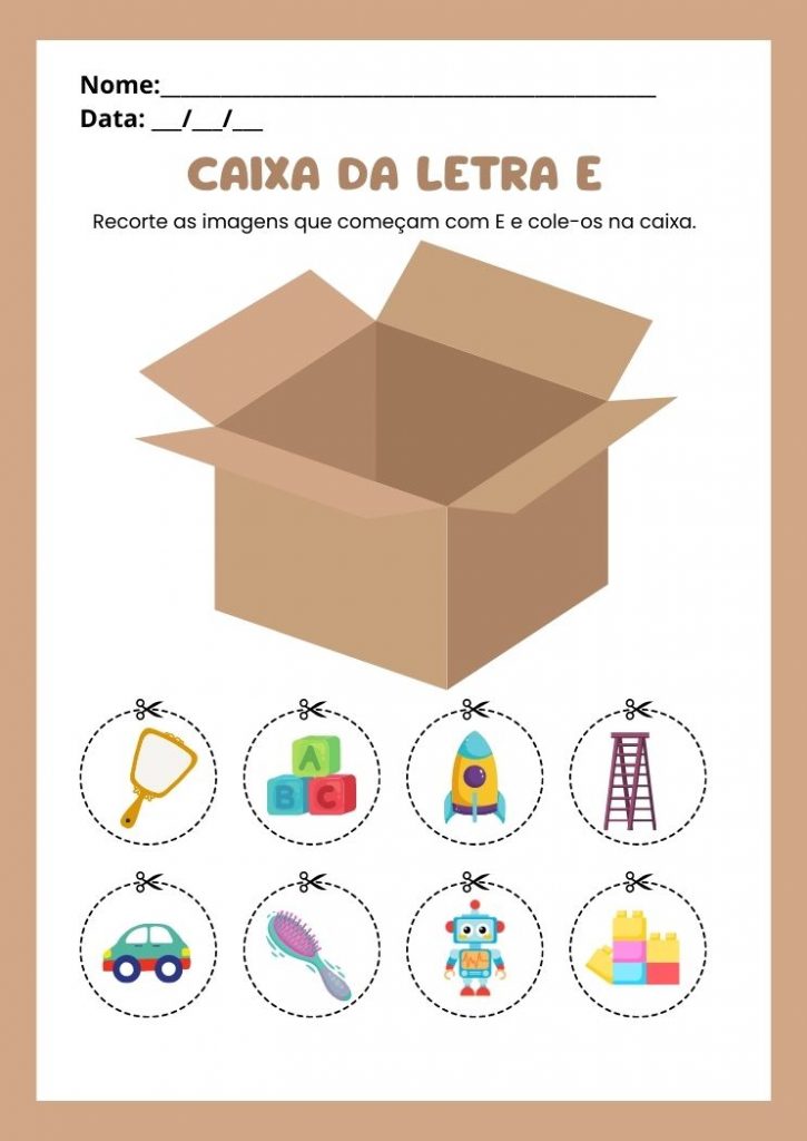 Atividades com a Letra E Maiúscula e Minúscula para Imprimir