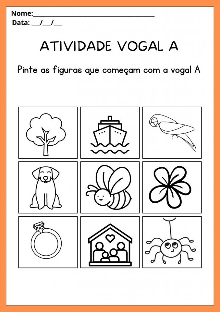 Atividades Vogal A para Imprimir
