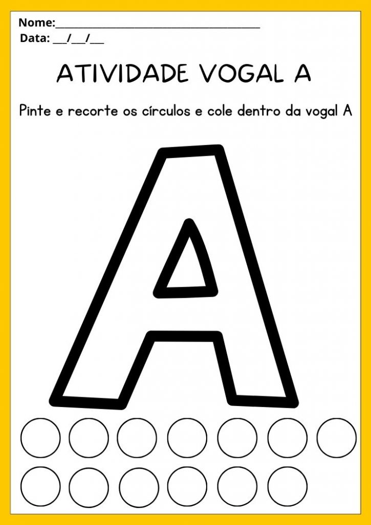 Atividades Vogal A para Imprimir