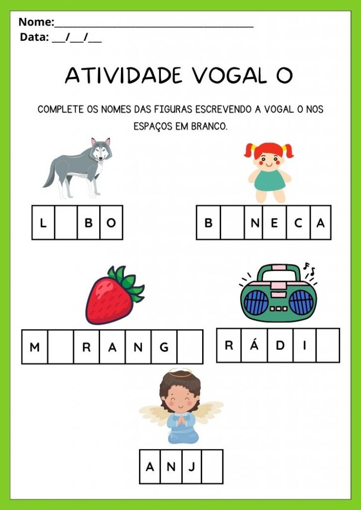 Atividades Vogal O para Imprimir