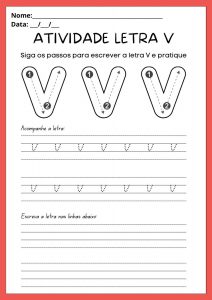 Atividades com a Letra V Maiúscula e Minúscula para Imprimir