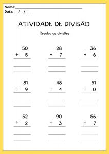 Atividades de Divisão para Imprimir