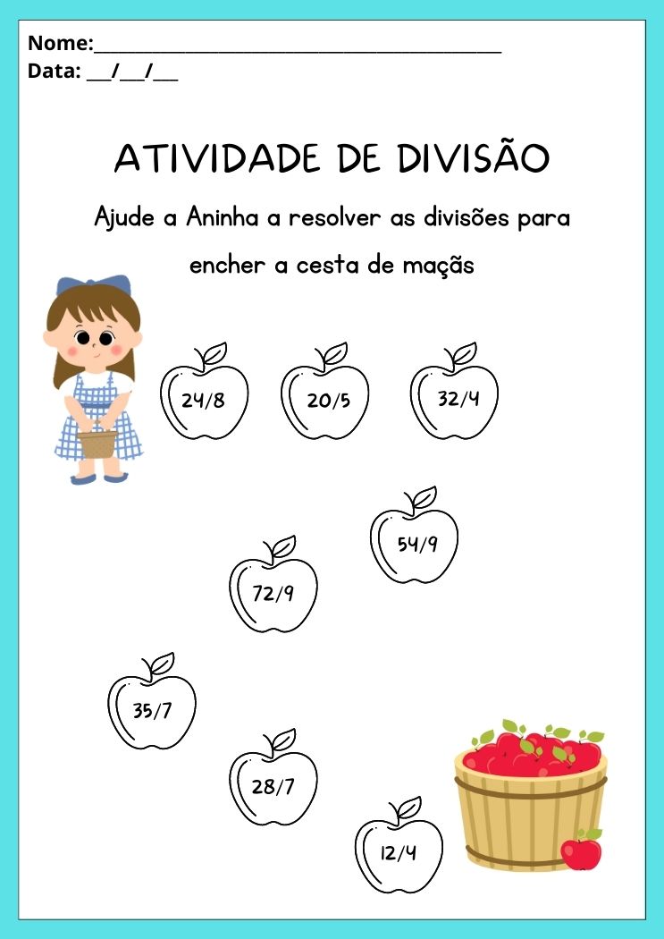 30 Atividades de Divisão para Imprimir Educação Infantil - Online