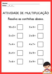 Atividades de Multiplicação para Imprimir