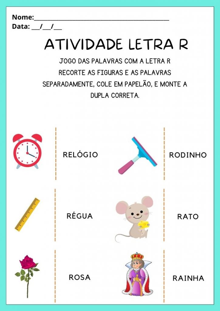 Atividades com a Letra R Maiúscula e Minúscula para Imprimir