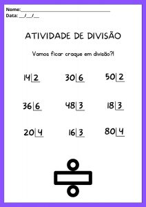 Atividades de Divisão para Imprimir