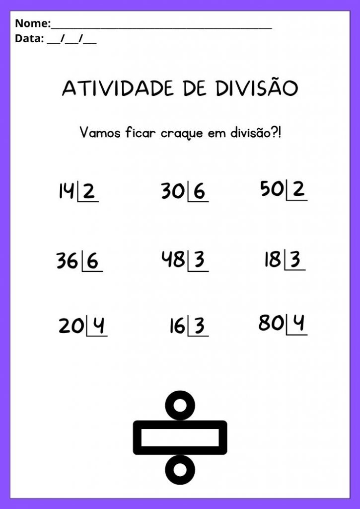 Atividades De Divisão Para Imprimir