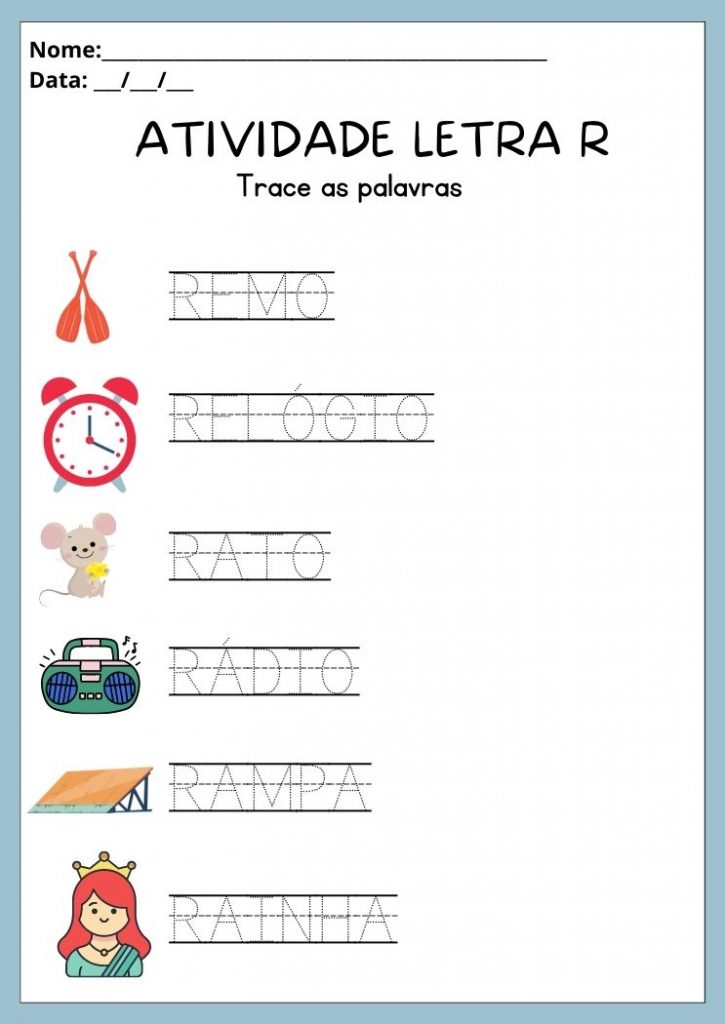 Letra R Recorte Atividades com a Letra R Maiúscula e Minúscula para Imprimir