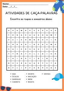 Atividades de Caça-Palavras para 1º, 2º e 3º ano