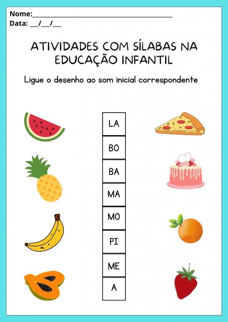 Atividades com Sílabas na Educação Infantil