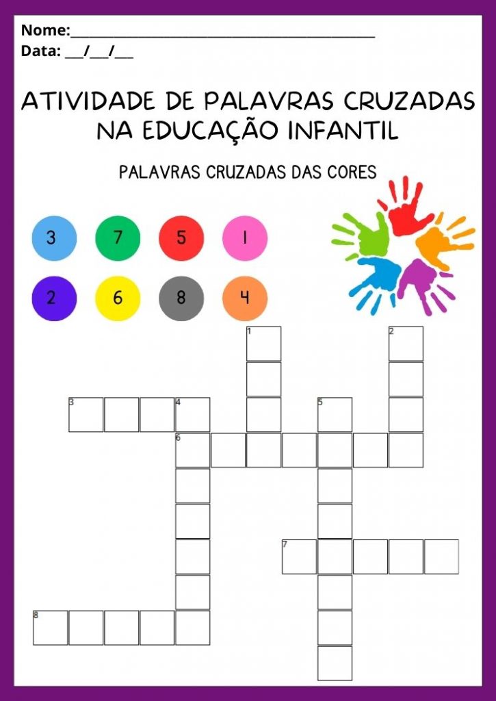 10 Atividades De Palavras Cruzadas Na Educação Infantil