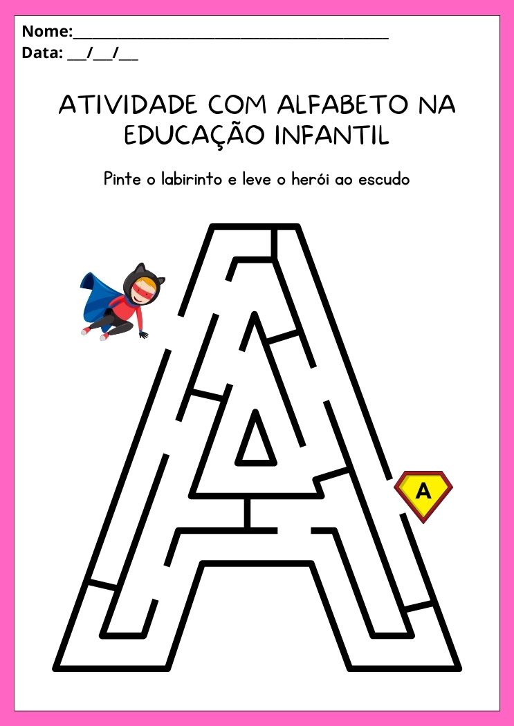 Atividades com alfabeto na educação infantil letra A
