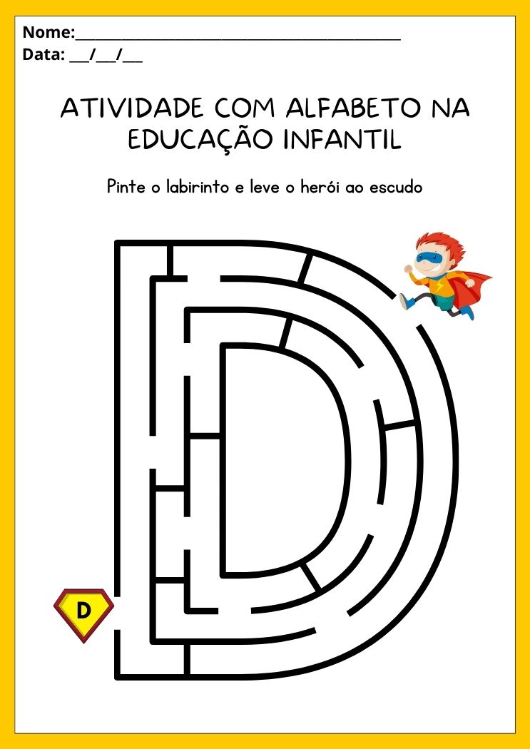 Atividades com alfabeto na educação infantil letra D