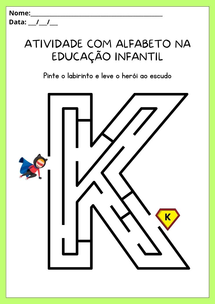 Atividades com alfabeto na educação infantil letra K