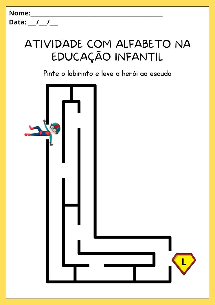 Atividades com alfabeto na educação infantil letra L