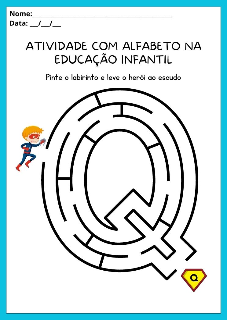 Atividades com alfabeto na educação infantil letra Q