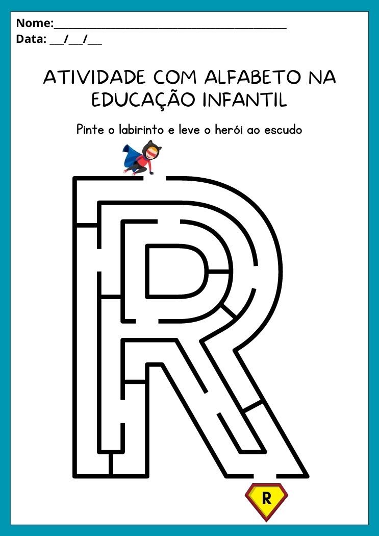 Atividades com alfabeto na educação infantil letra R