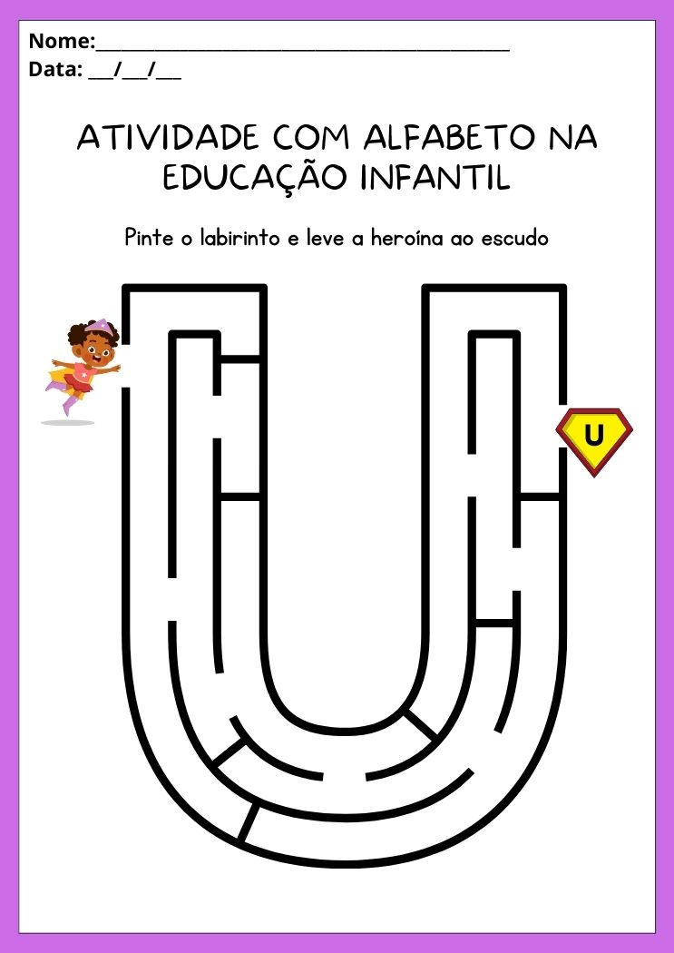 Atividades com alfabeto na educação infantil letra U