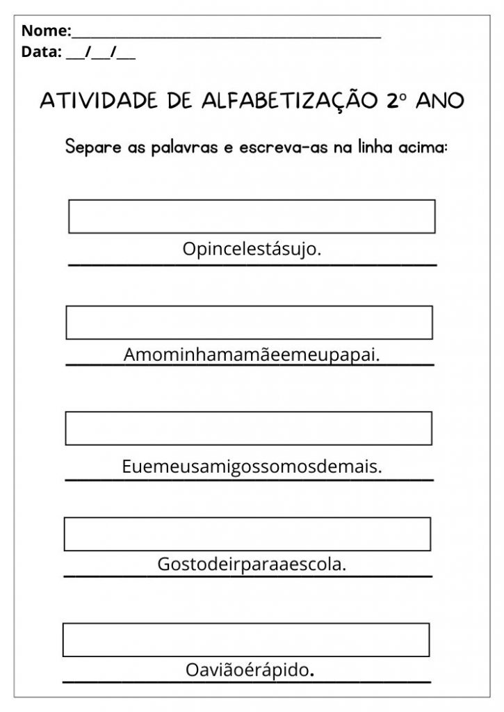25 Atividades De Alfabetização 2º Ano De 2024