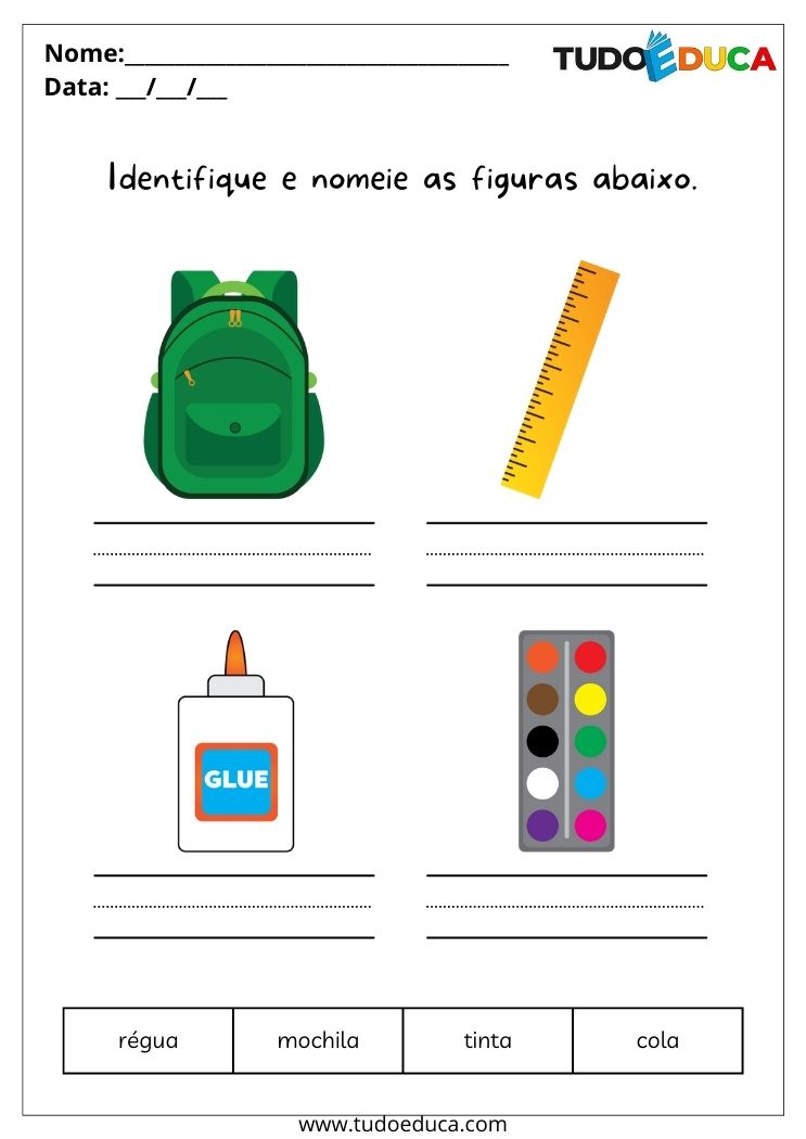 Atividade de português para alunos com deficiência intelectual escreva o nome dos objetos abaixo para imprimir