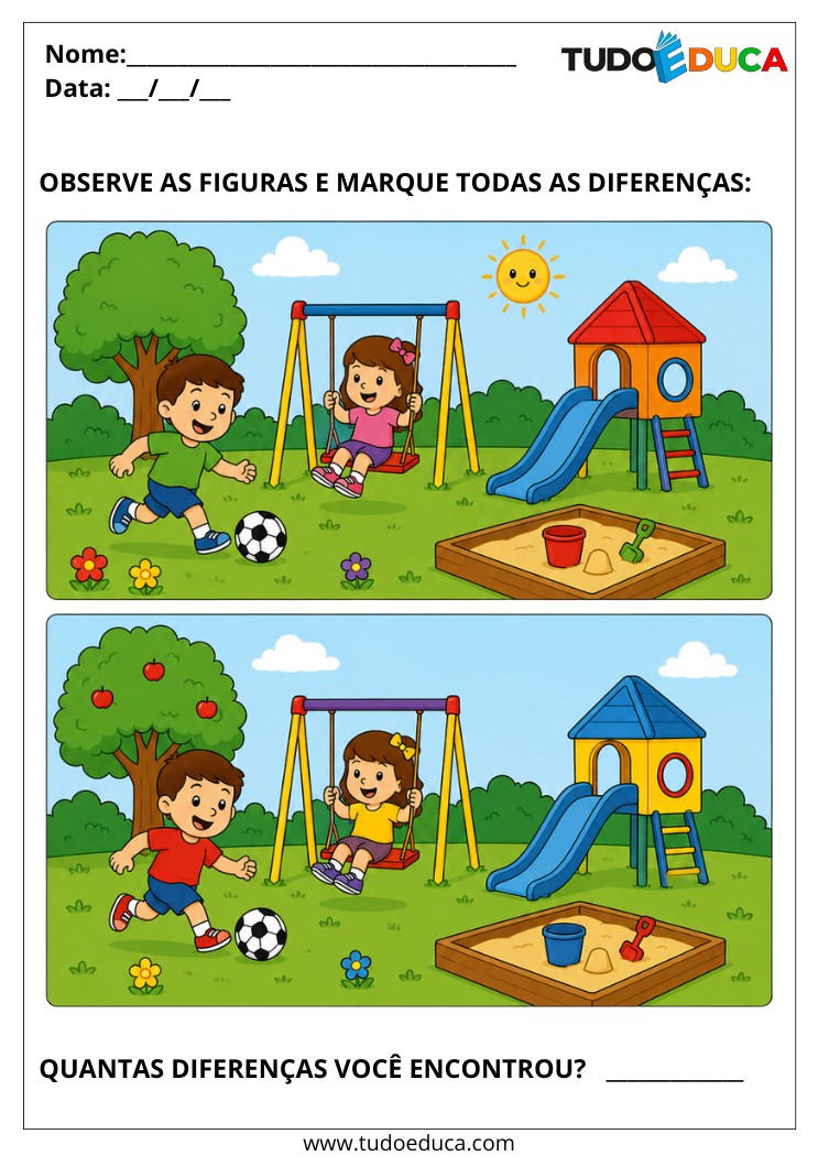 Atividade encontre as diferenças nas imagens para imprimir