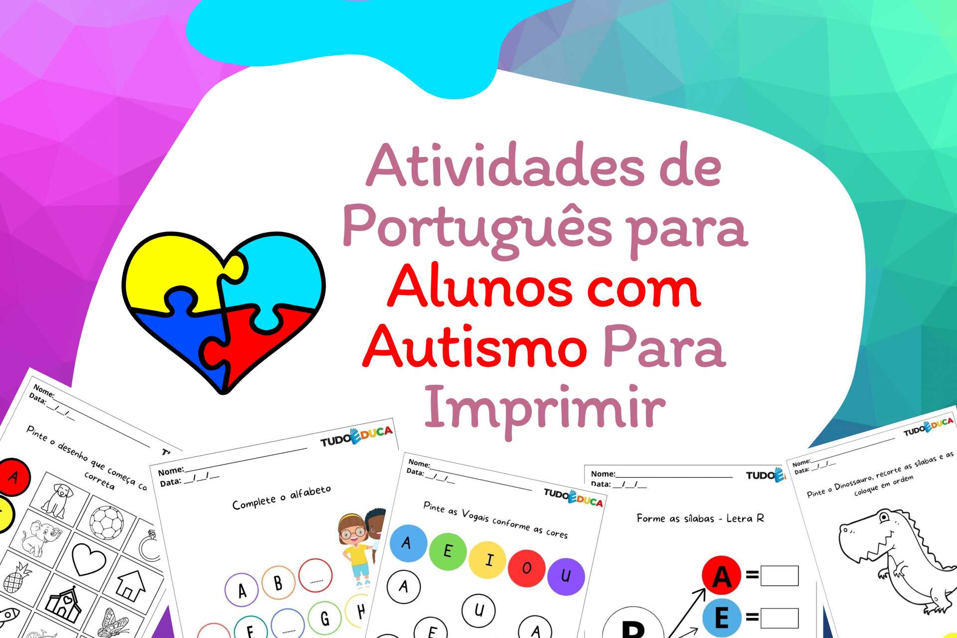 Atividades de português para alunos com autismo para imprimir