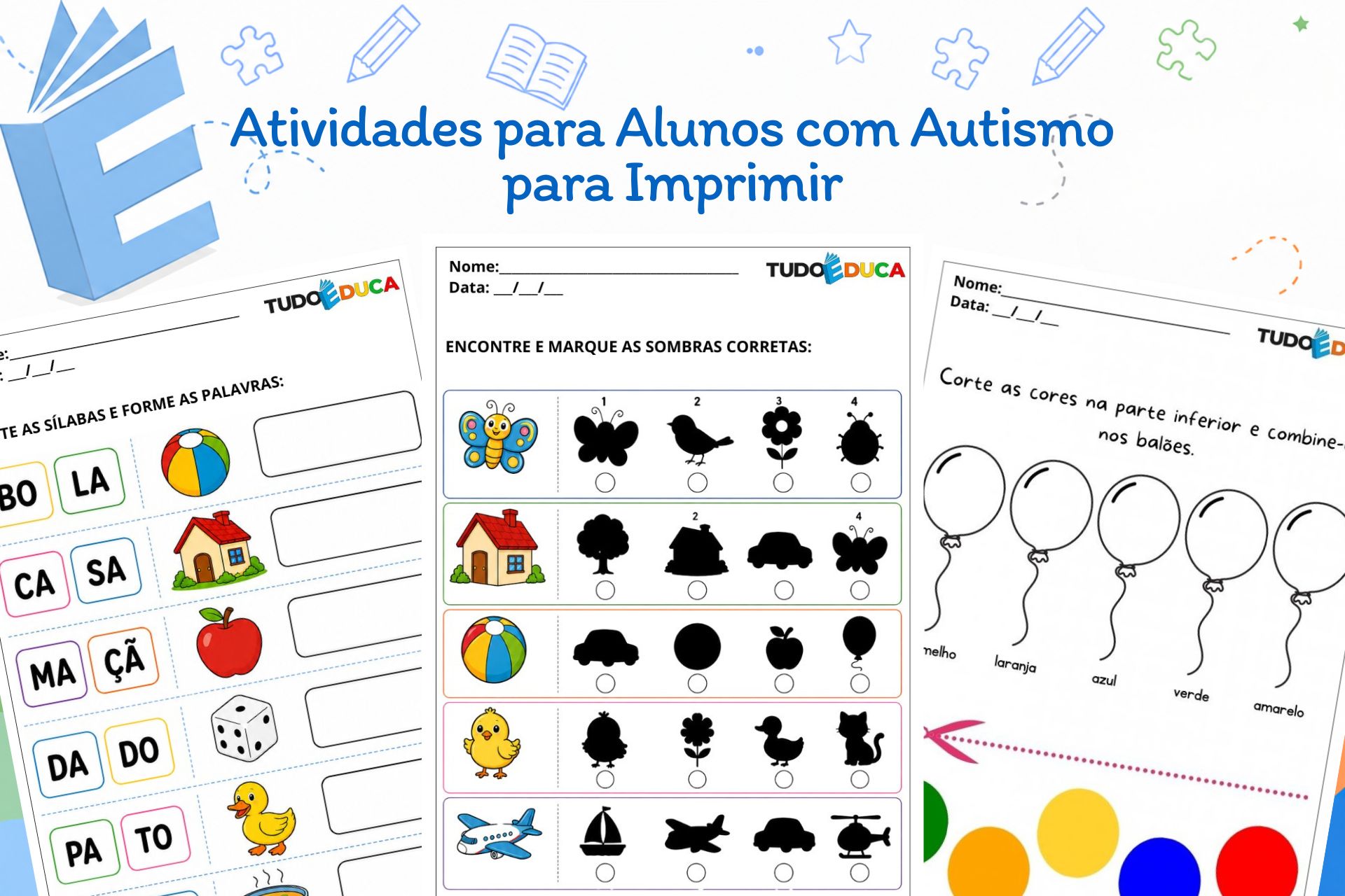 Atividades para alunos com autismo para imprimir