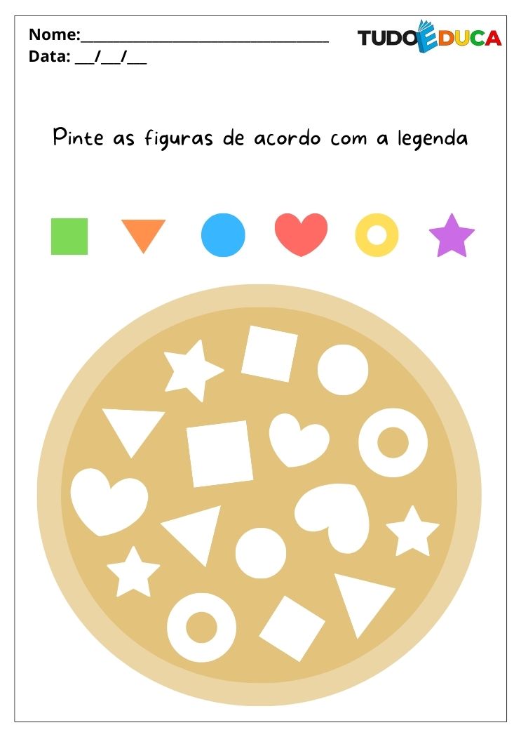 Atividades para alunos com autismo pinte as formas geométricas com as cores indicadas para imprimir