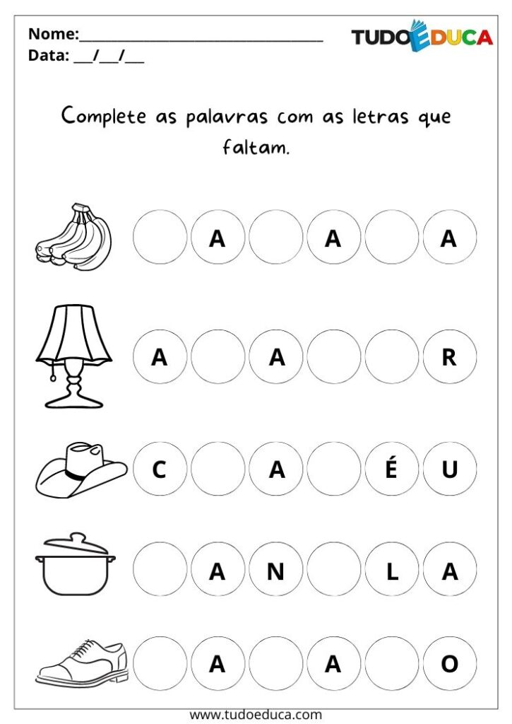 10 Atividades de Português Para Alunos Com Síndrome de Down Para Imprimir