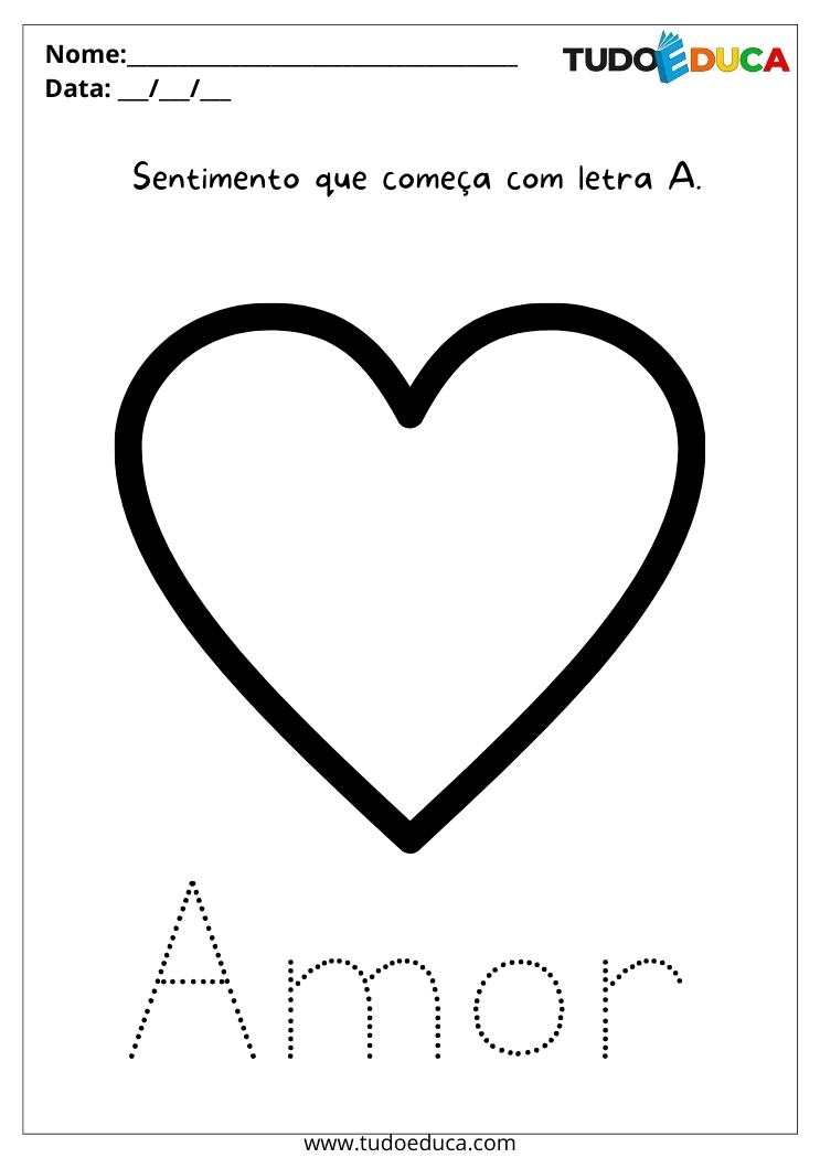 Atividade de português para alunos especiais sentimento amor para imprimir