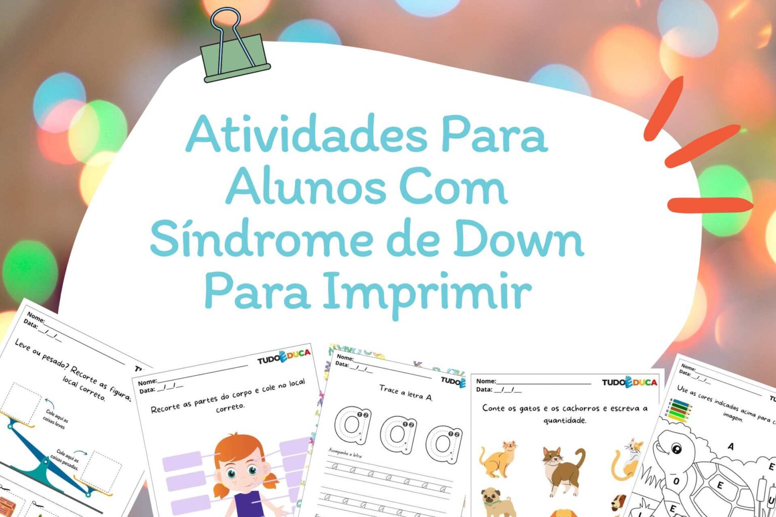 Atividades Para Alunos Com S Ndrome De Down Para Imprimir