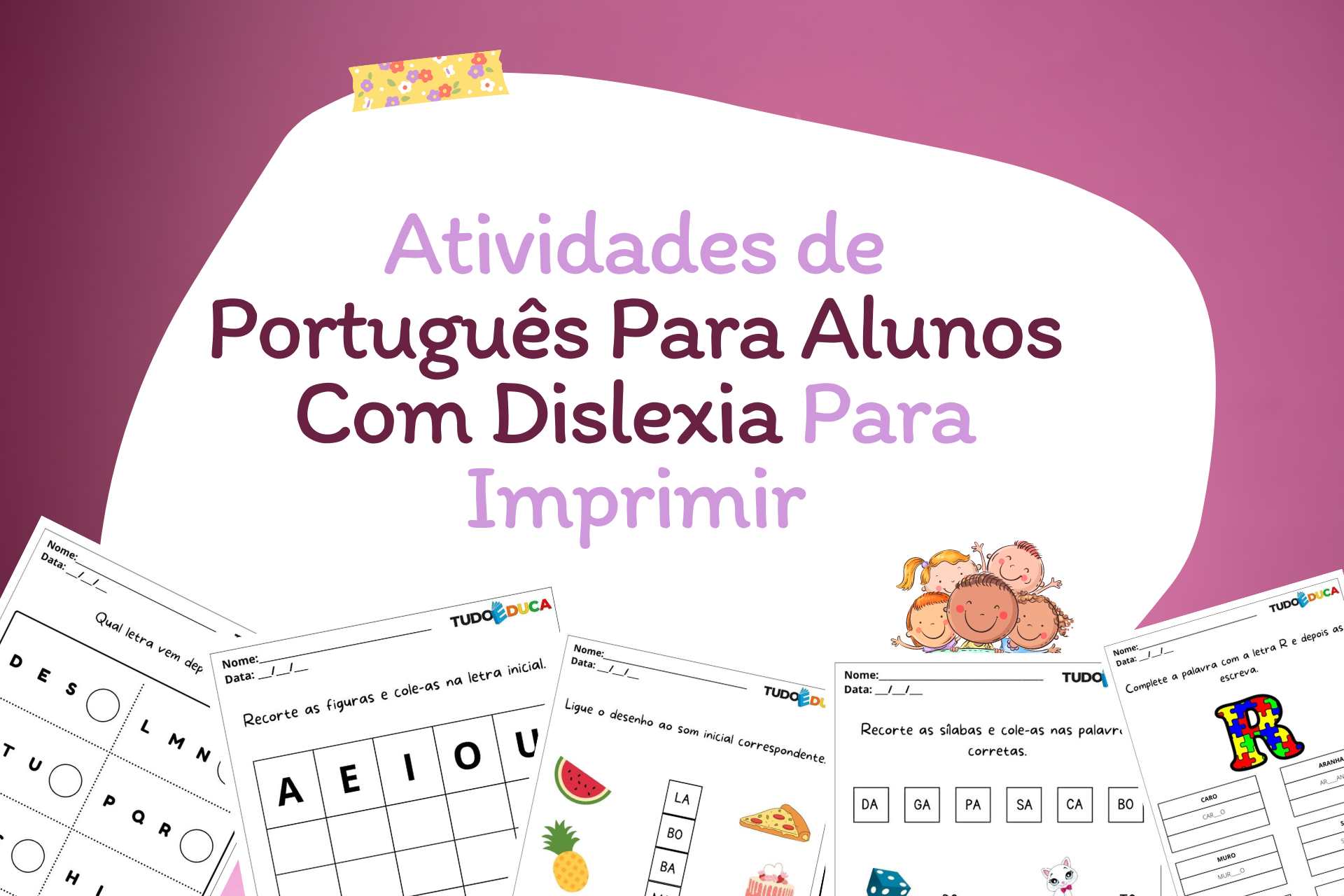 Atividades de Português Para Alunos Com Dislexia Para Imprimir
