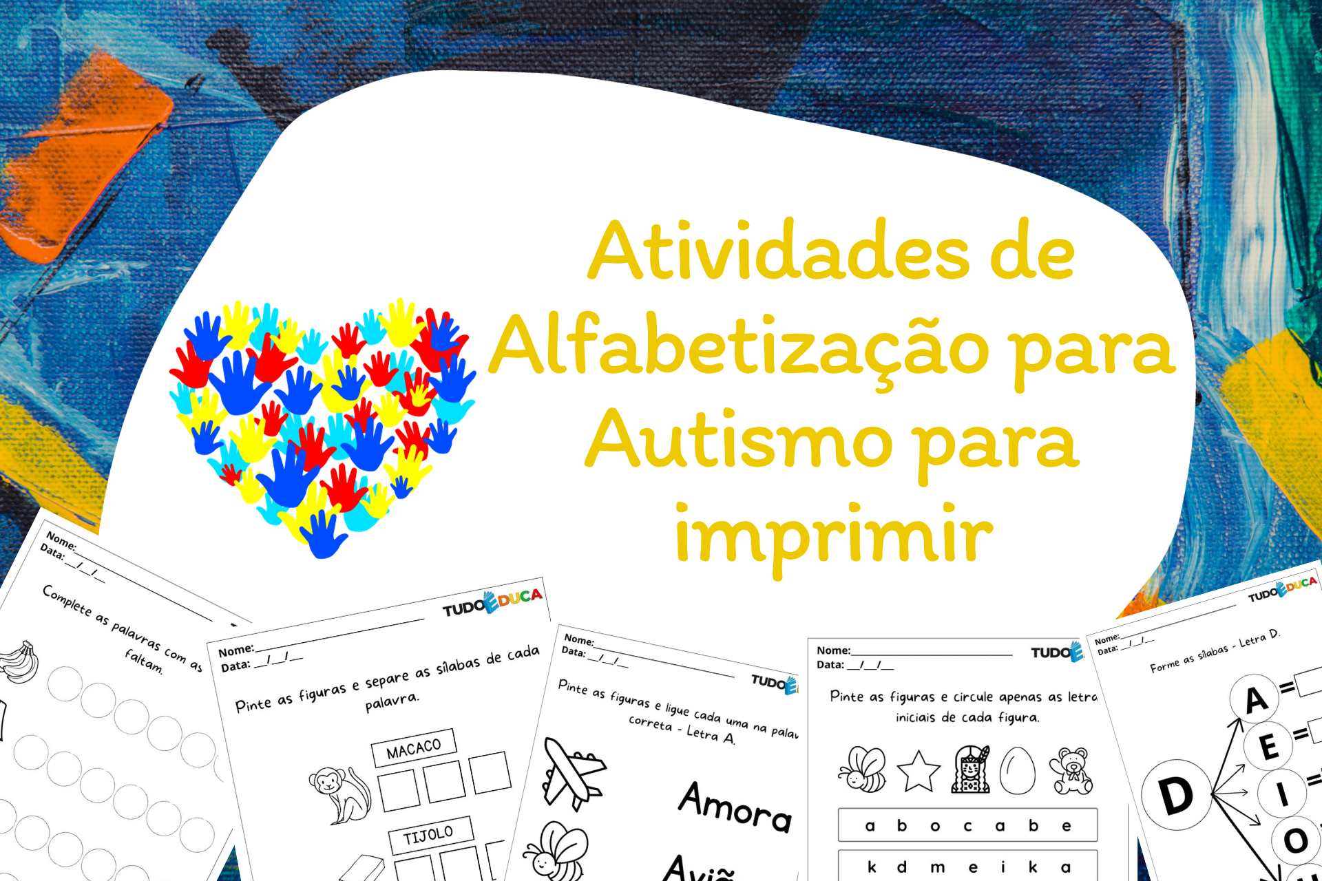 Atividades de Alfabetização para Autismo para imprimir