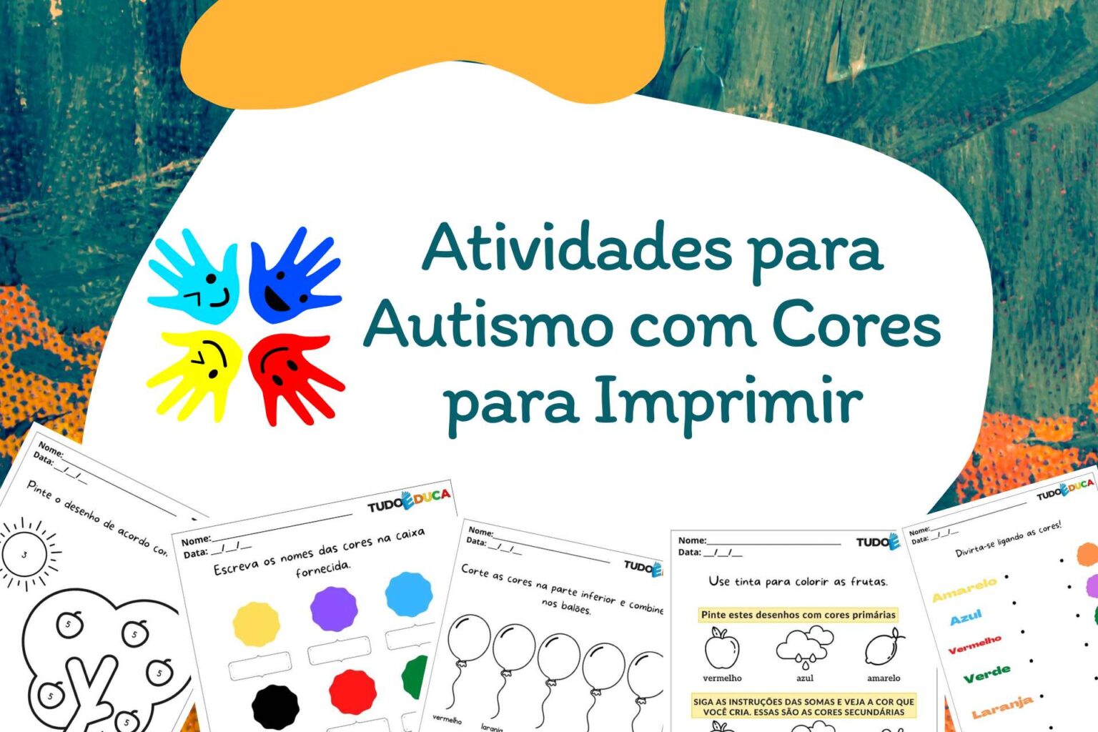 10 Atividades para Autismo com Cores para Imprimir