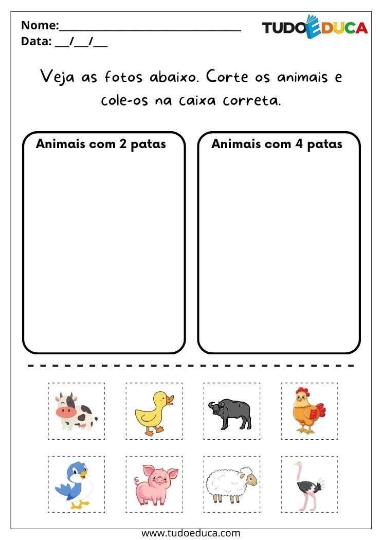 ATividades para crianças de 1 a 3 anos