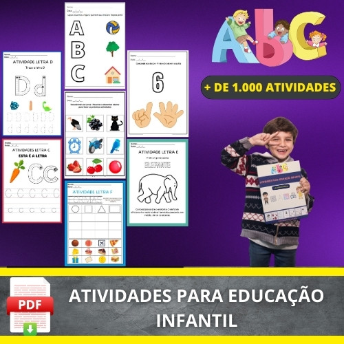 Banner Atividades em pdf para Educação Infantil