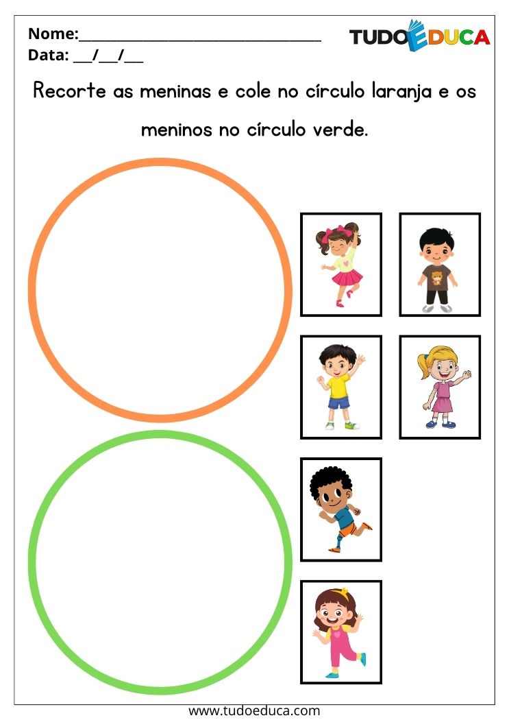 Atividade de Colagem para a Educação Infantil para imprimir