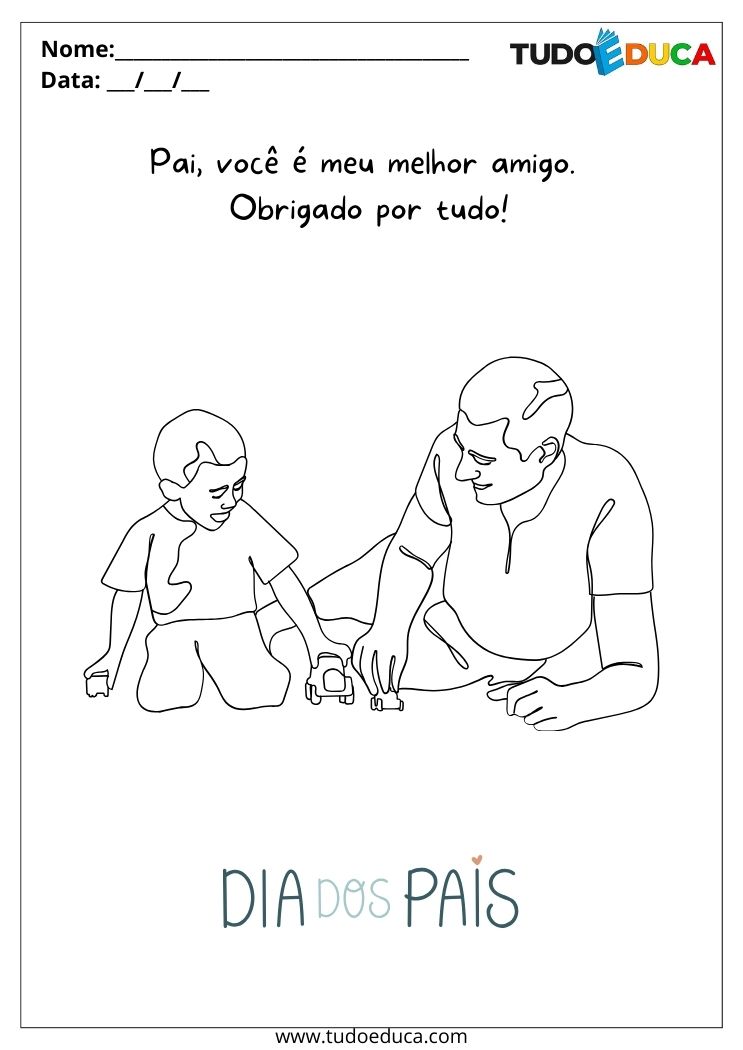 Atividade Dia dos Pais Maternal pai amigo