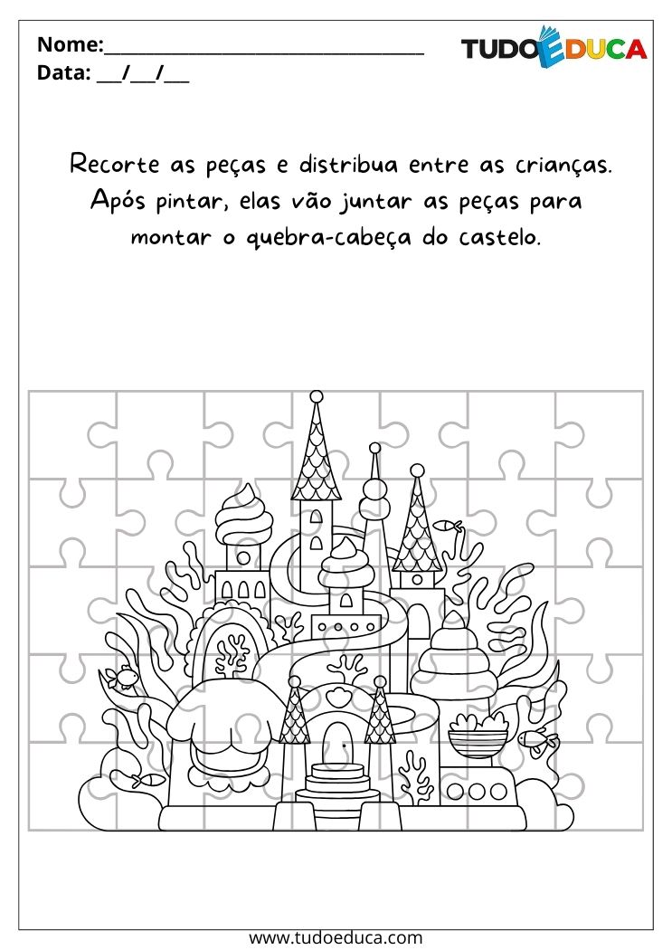 Atividades de Inclusão para Autistas quebra cabeca de castelo