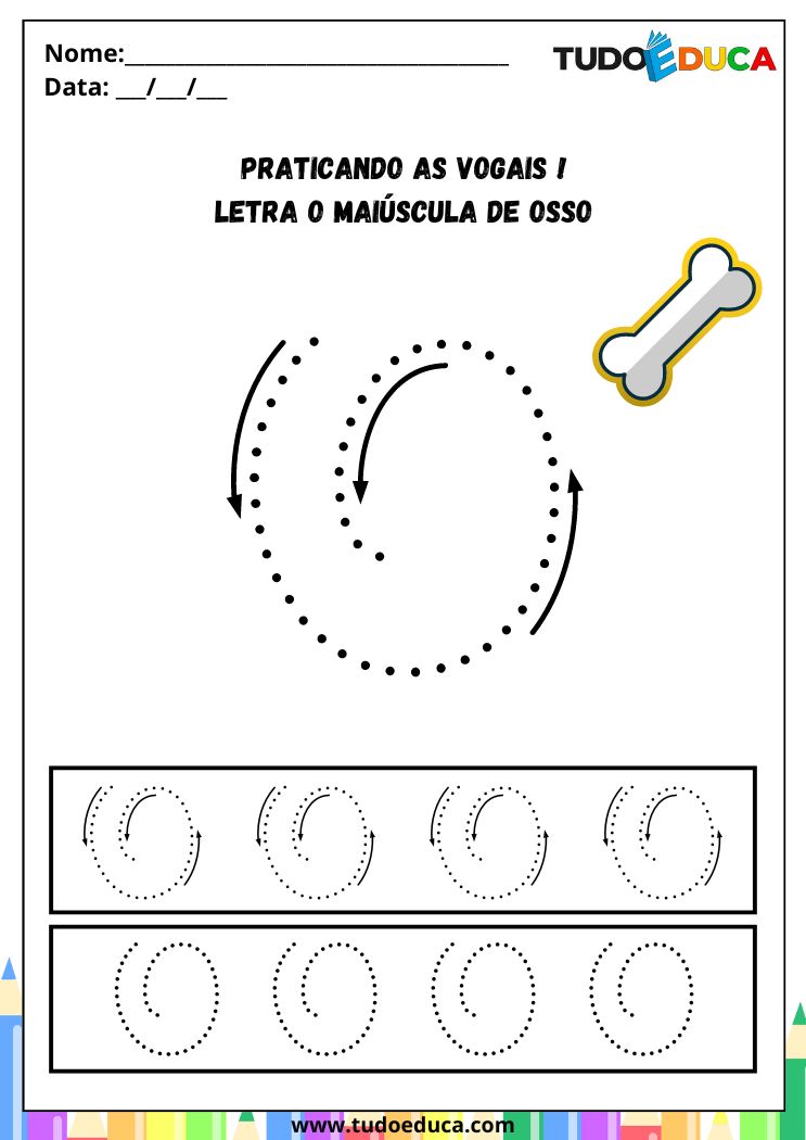 Atividade para Ensinar Vogais na Alfabetização letra O maiuscula