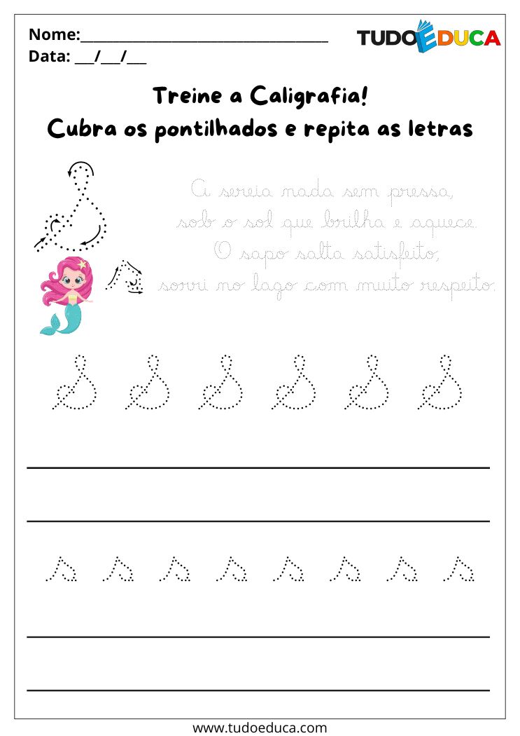 Atividade de Caligrafia para Imprimir letra S