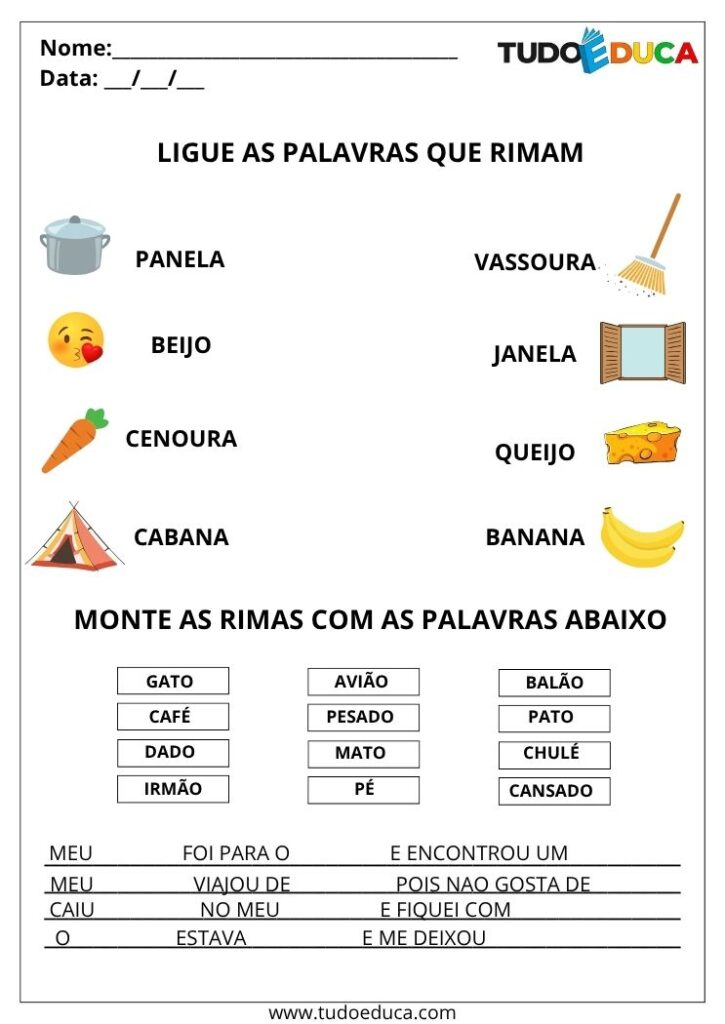 3 Atividades com Rimas e Sons Finais