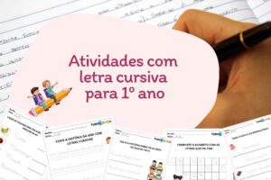 Atividades com letra cursiva para 1 ano