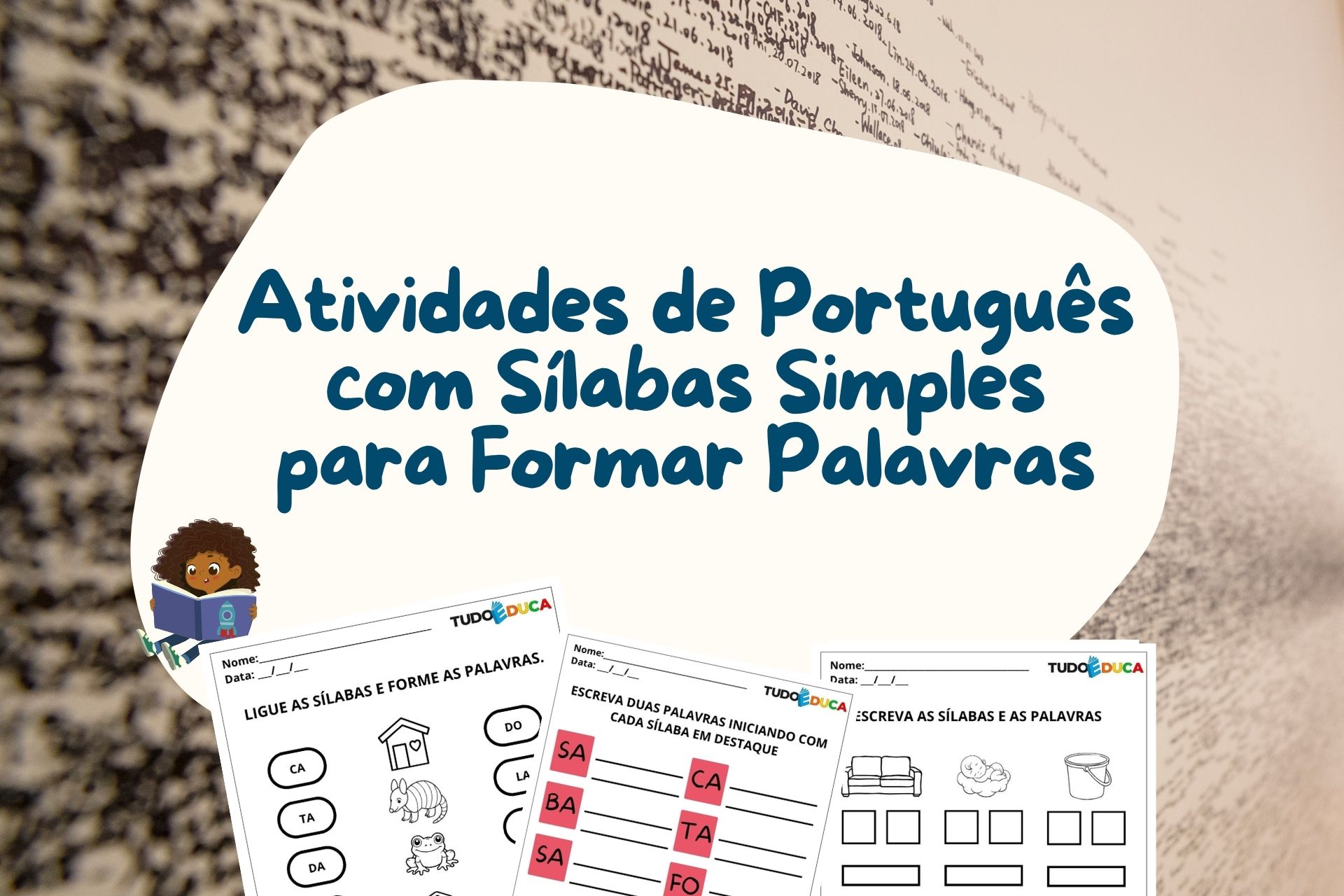 Atividades de Português com Sílabas Simples para Formar Palavras