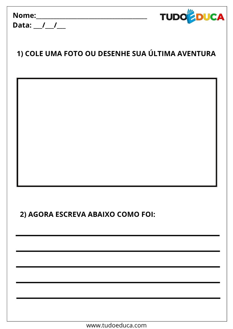 Atividade com Textos de Memórias conte uma aventura