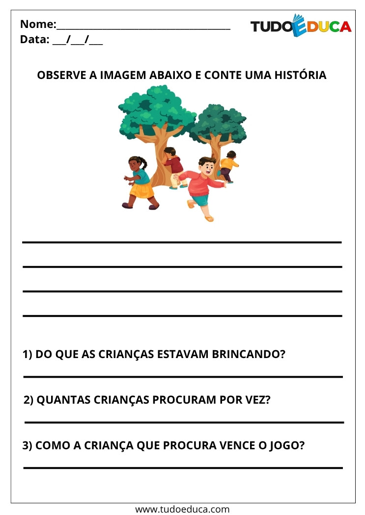 Atividade com Textos de Memórias esconde esconde